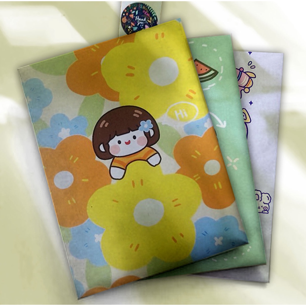 Set 5 túi giấy mini siêu kute [Tặng kèm sticker niêm phong], túi quà tặng size 12x19cm, họa tiết dễ thương - DIN Store