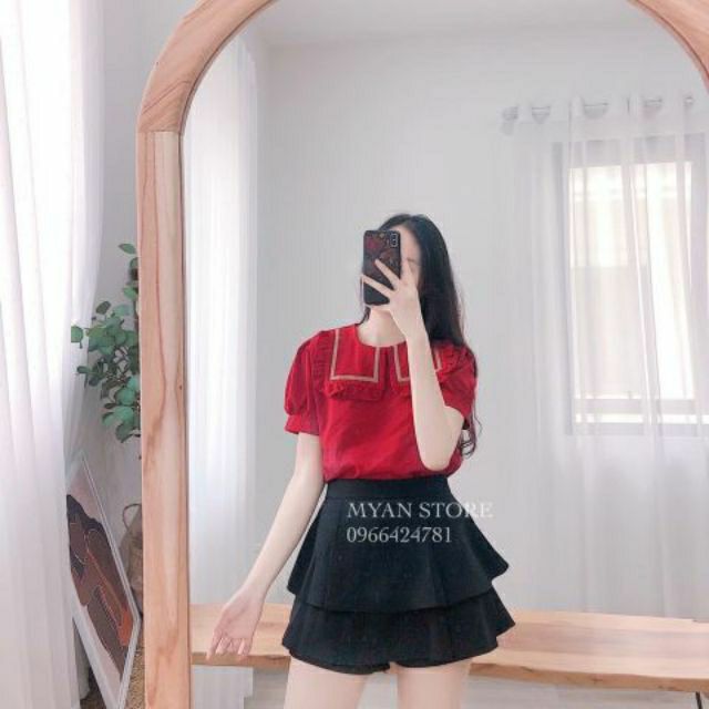 Áo kiểu baby doll cổ bèo tiểu thư | BigBuy360 - bigbuy360.vn