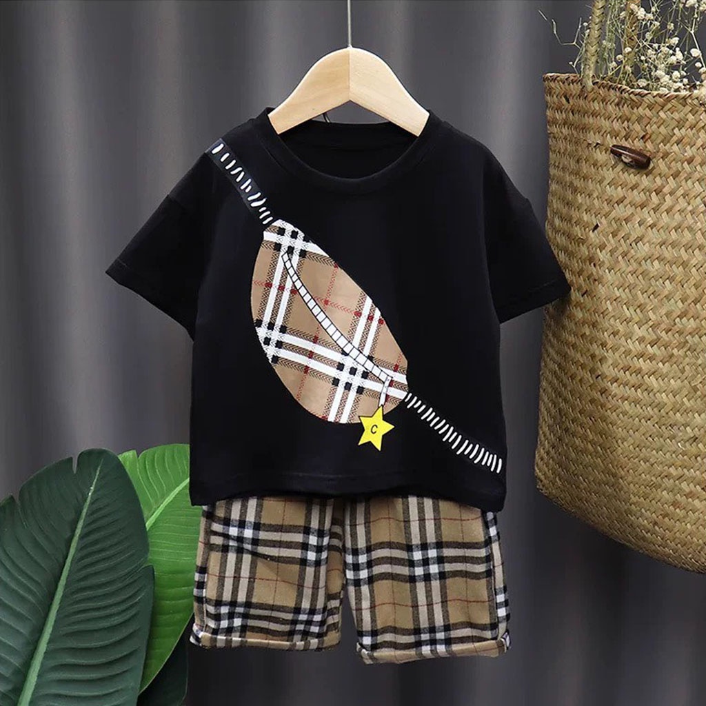 Bộ Quần Áo Bé Trai, Bộ Cộc Tay Cho Bé Chất Cotton In Hình Túi Cho Bé Từ 7-18 kg - LILA KIDS