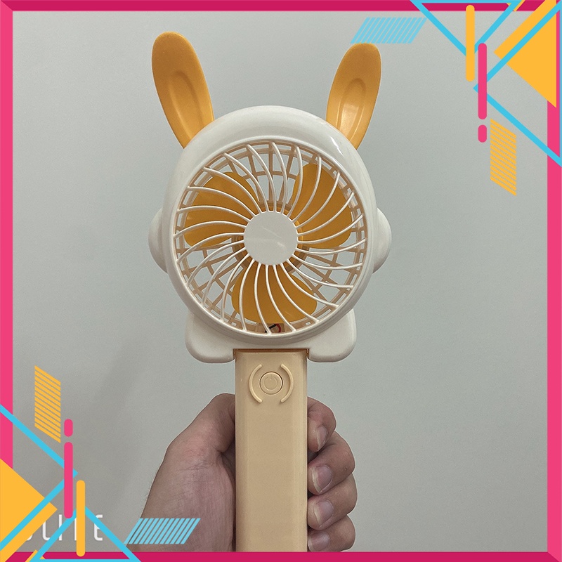 Quạt Tai Thỏ cute Cầm Tay Tích Điện