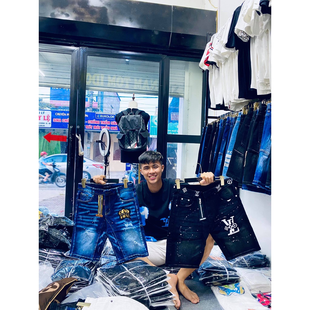 Quần Ngố Dsq Quần short Bò Thời Trang DSQ Khóa Lệch , Short Jean Huy Hiệu Thêu Logo Hàng Hót Nhất 2021