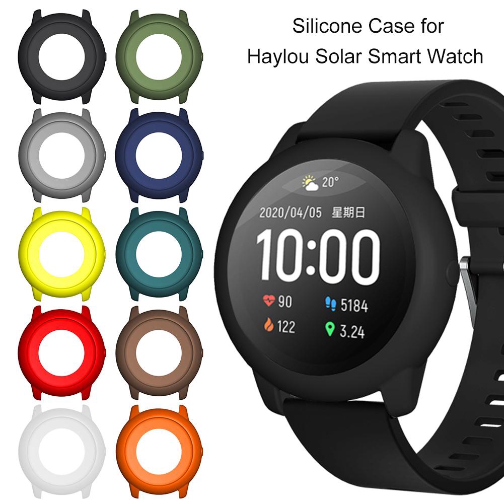 Ốp silicone linh hoạt bảo vệ toàn diện màn hình chống trầy xước cho đồng hồ Haylou Solar Smart Watch