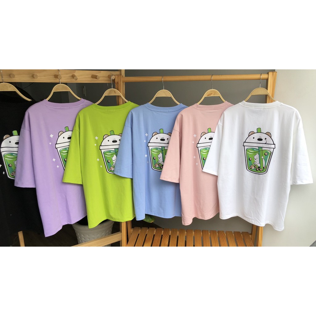 (Thanh Lý) Áo Thun Trà Sữa Gấu Trúc Unisex