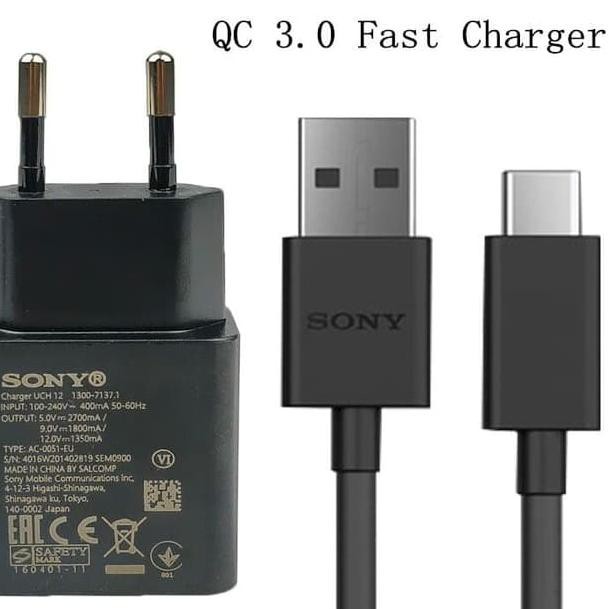 Củ Sạc Nhanh Cho Sony Xperia Xz Xz1 Premium Uch12 Usb Type C 3.0