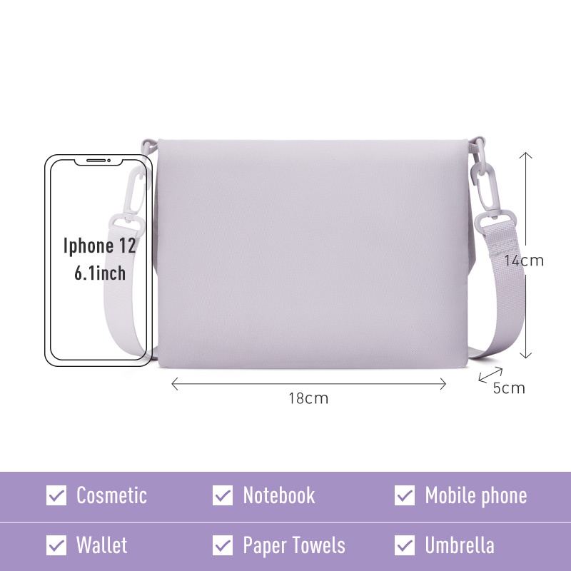 Túi đeo vai MAH màu trơn phong cách cổ điển xinh xắn thời trang