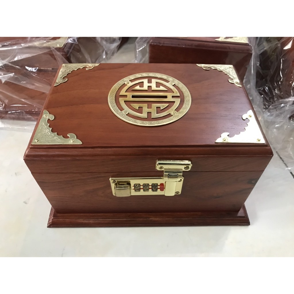 Hộp tiết kiệm cao cấp gỗ Hương có khóa số - An toàn - Tiện lợi | BigBuy360 - bigbuy360.vn