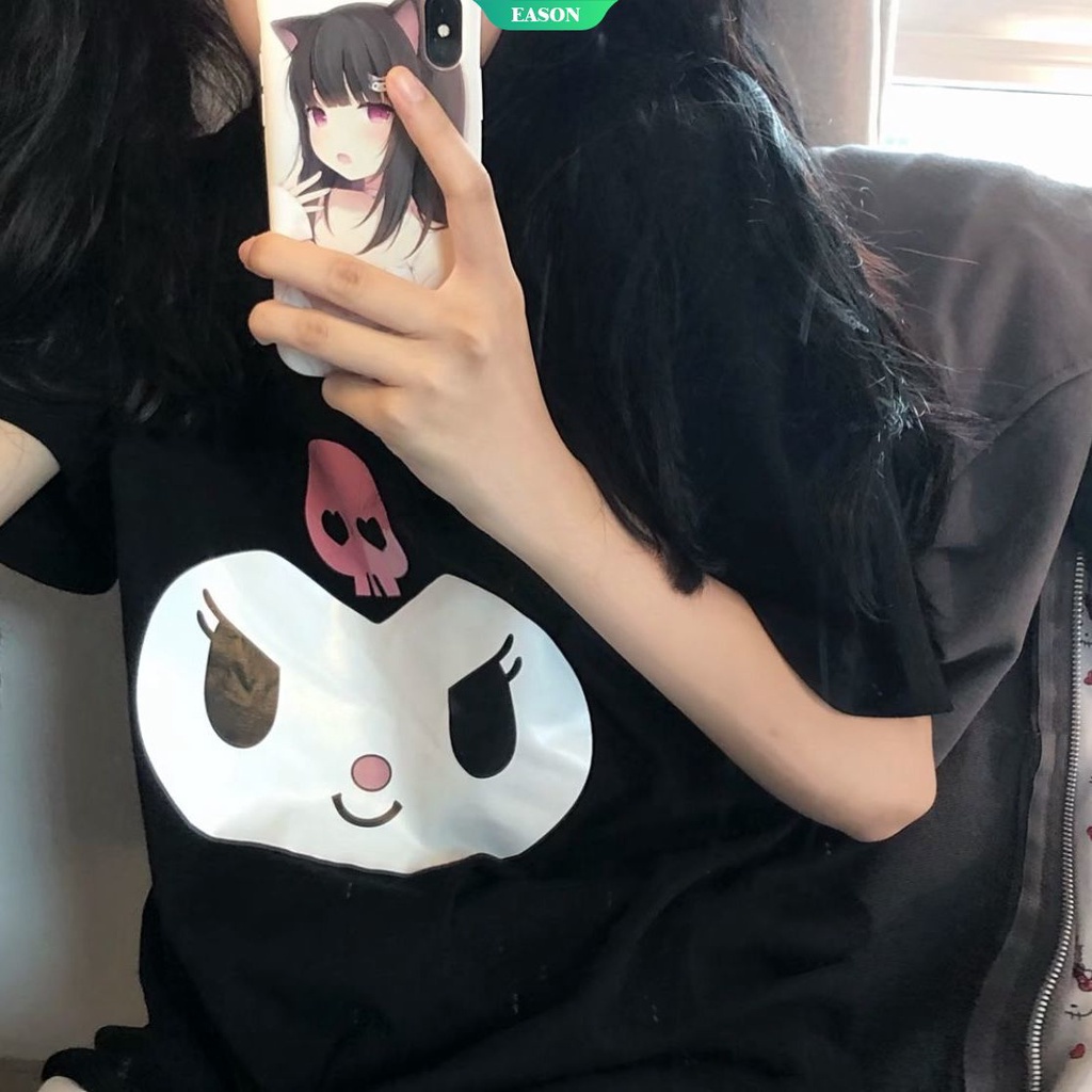 Áo Thun Tay Ngắn Chất Liệu Cotton In Họa Tiết Hoạt Hình Đơn Giản Thời Trang Mùa Hè Cho Nữ