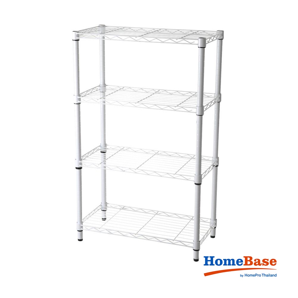 HomeBase STACKO Kệ 4 tầng bằng thép BAZE W60xH97.5xD30cm màu trắng