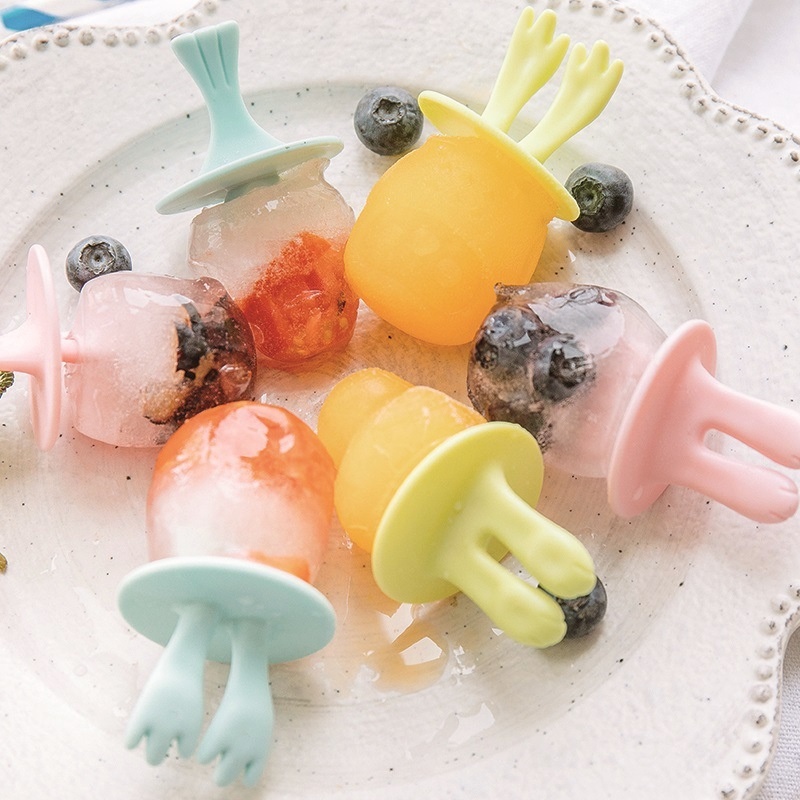 Khuôn Làm Kem Que 6 Ngăn Hình Động Vật Hoạt Hình Sáng Tạo Bằng Silicone