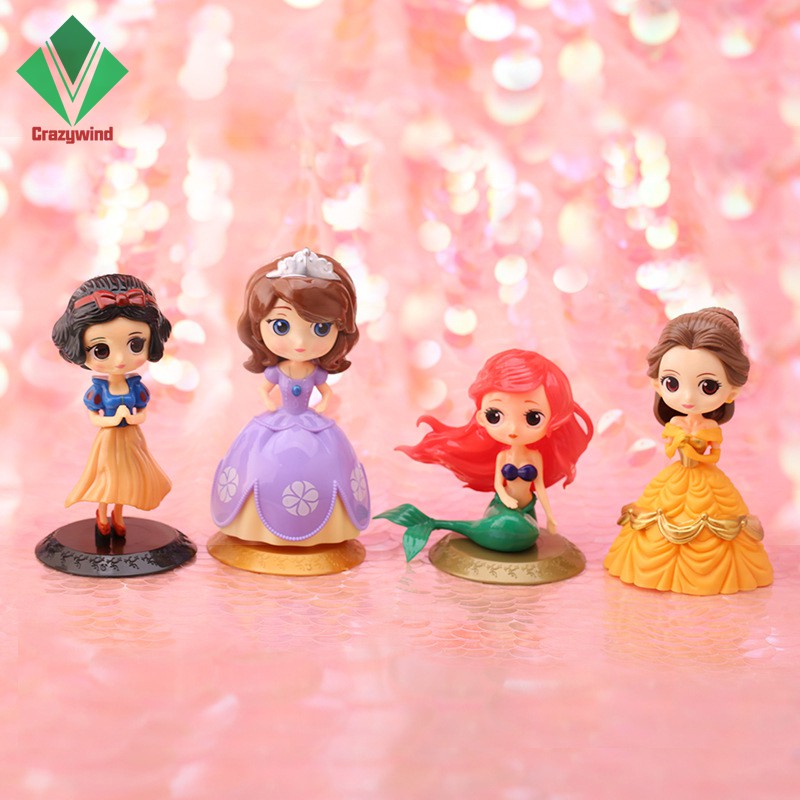 Disney Cute Cartoon Girls Cake Topper Big Eyes Doll Princess Birthday Cake Decoration Party Supplies