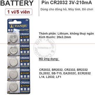 Pin cmos cr2032 3v vỉ 5 viên