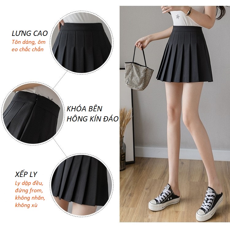 Chân váy tennis xếp ly dáng ngắn chữ A lưng cao chất vải cao cấp trẻ trung năng động có bigsize Mely Fashion CV01 | BigBuy360 - bigbuy360.vn