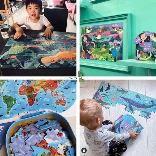 Vali Xếp Hình Mideer Nhiều chủ đề 100 miếng, Puzzle Mideer cho bé 3+, Ghép hình Vali Mideer