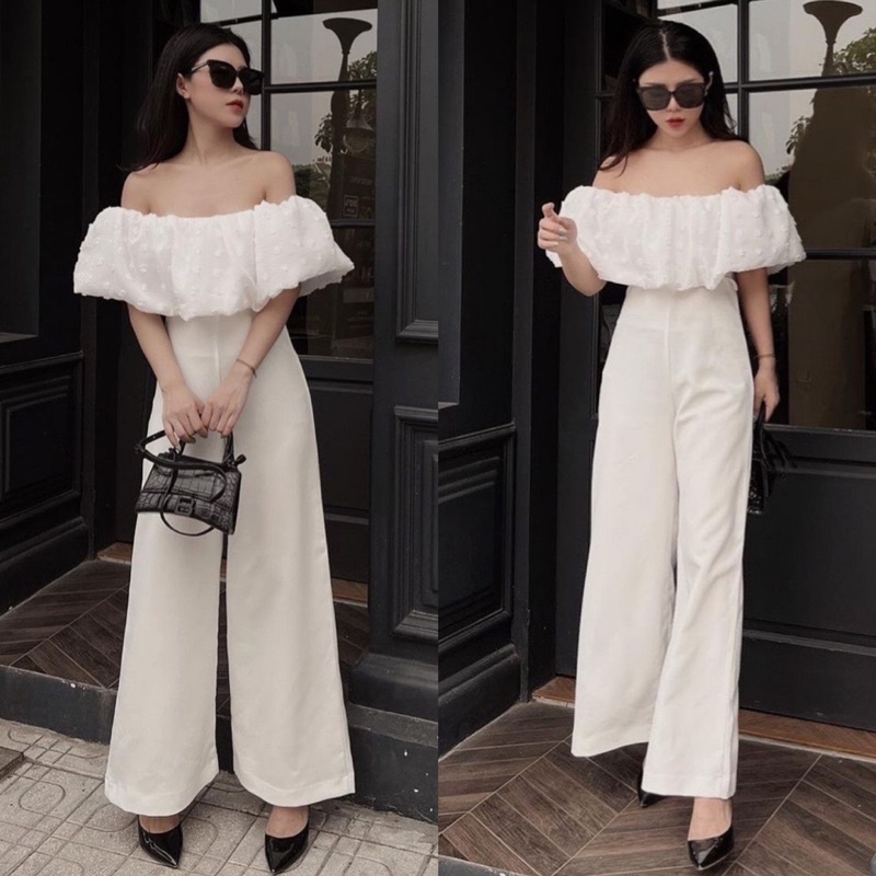 JUMPSUIT BẸT VAI QUẦN ỐNG RỘNG