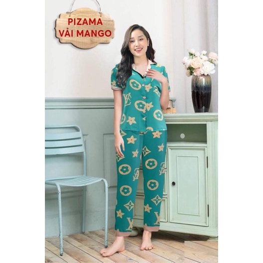 Đồ Bộ Mặc Nhà, Bộ Dài Pizama Lụa Mango Cao Cấp Đủ Size Từ 40-70kg