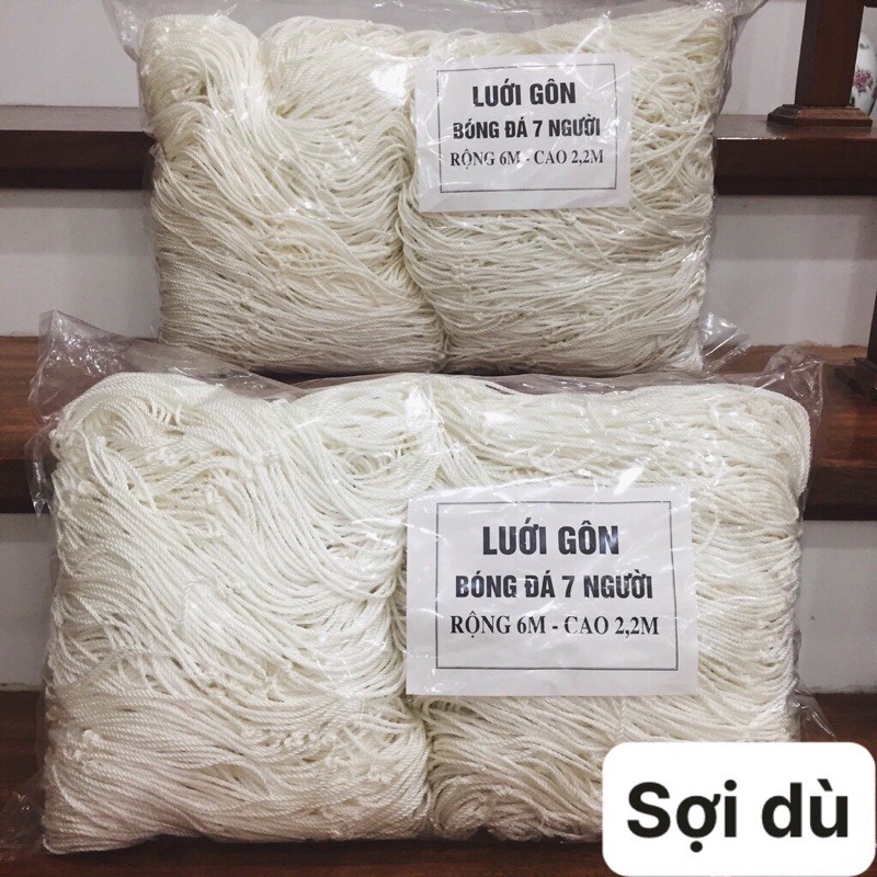 Lưới gôn bóng đá 7 người- gồm 2 lưới gôn- sợi dù siêu bền ( rộng 6m- cao 2,2m)