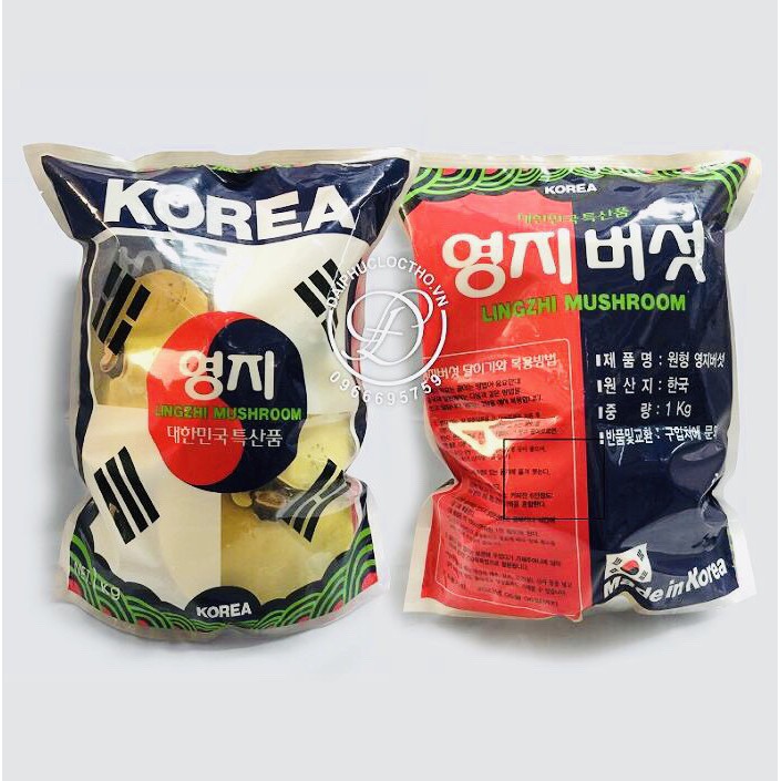 [DATE MỚI] Nấm Linh Chi túi xanh lam cờ Hàn Quốc, Túi 1Kg