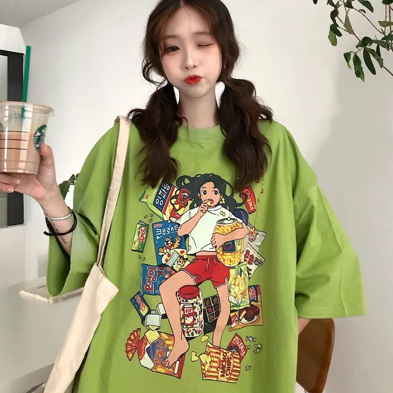 Áo Thun Nam Nữ, Áo Phông Ngắn Tay Màu Xanh Trắng Phom Rộng Cổ Tròn Ulzzang Đi Học Đi Chơi Năng Động Cá Tính Hot Trend