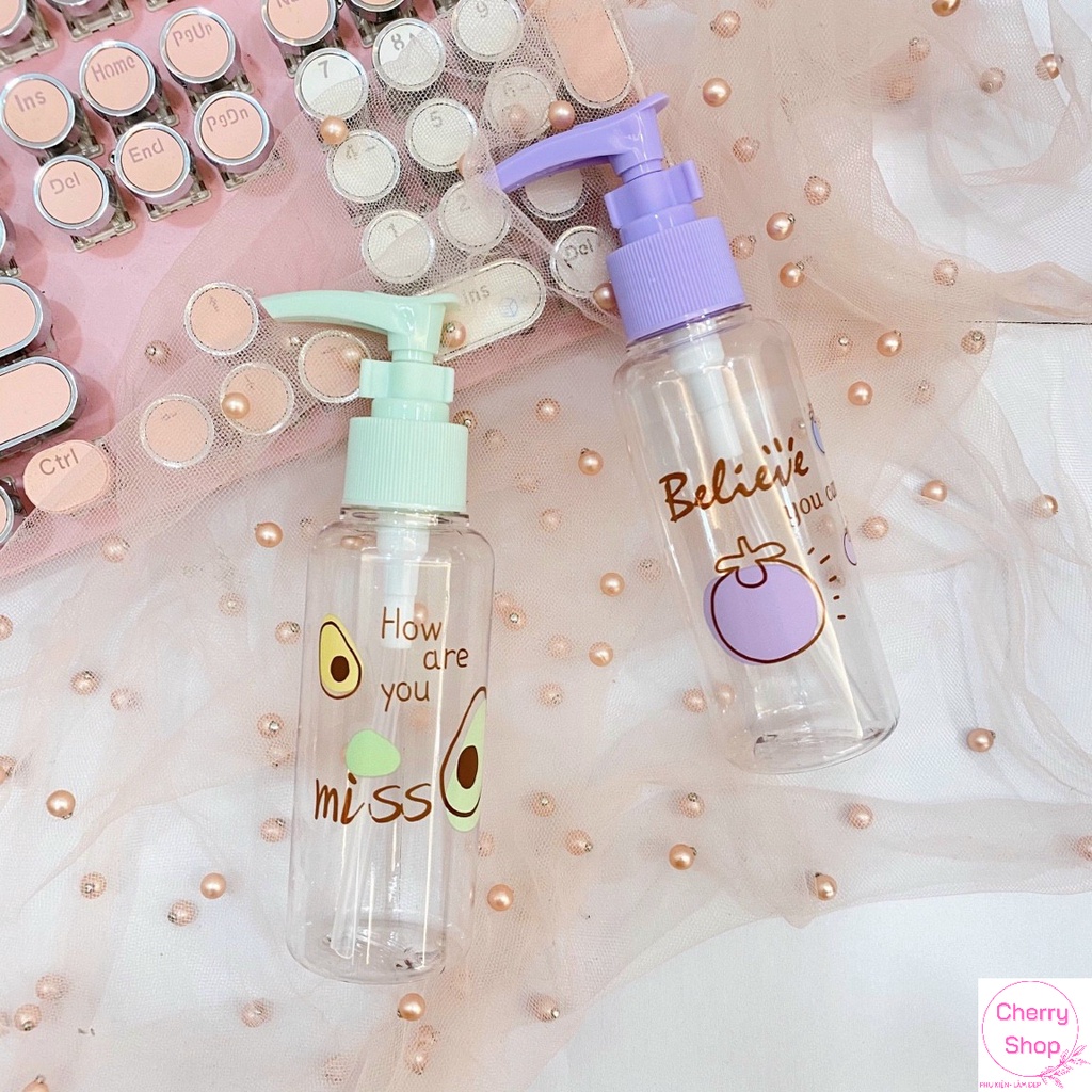 Chai Lọ Chiết Mỹ Phẩm Dầu Gội Sữa Rửa Mặt Hút Chân Không Phong Cách Trẻ Trung Hiện Đại 100ml