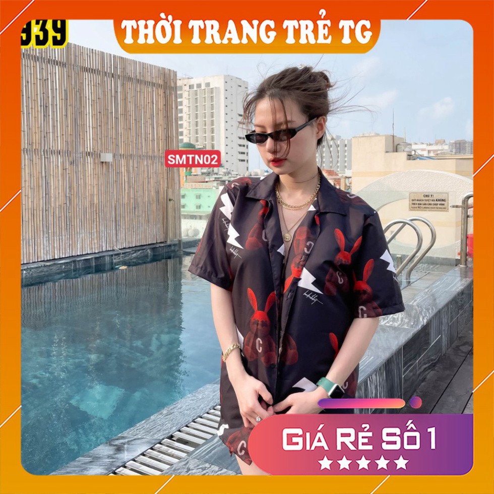 Áo sơ mi tay ngắn 𝑭𝒓𝒆𝒆𝒔𝒉𝒊𝒑 Áo sơ mi Unisex SMTN01 3D Form Rộng, Tay Lỡ Unisex