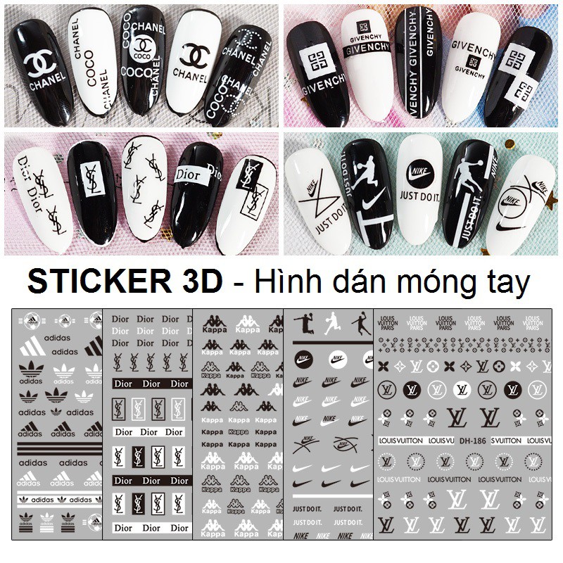 Sticker 3D - Hình dán móng tay thương hiệu