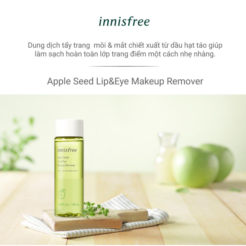 [Mã FMCGMALL -8% đơn 250K] Dầu tẩy trang mắt và môi innisfree Apple Seed Lip & Eye Makeup Remover 100ml | BigBuy360 - bigbuy360.vn