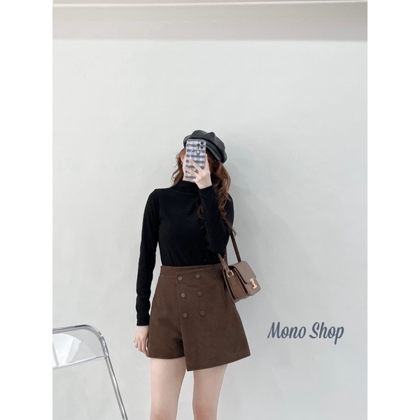 Quần giả váy nhung gân đắp sáu nút chất đẹp Ảnh thật/ sẵn