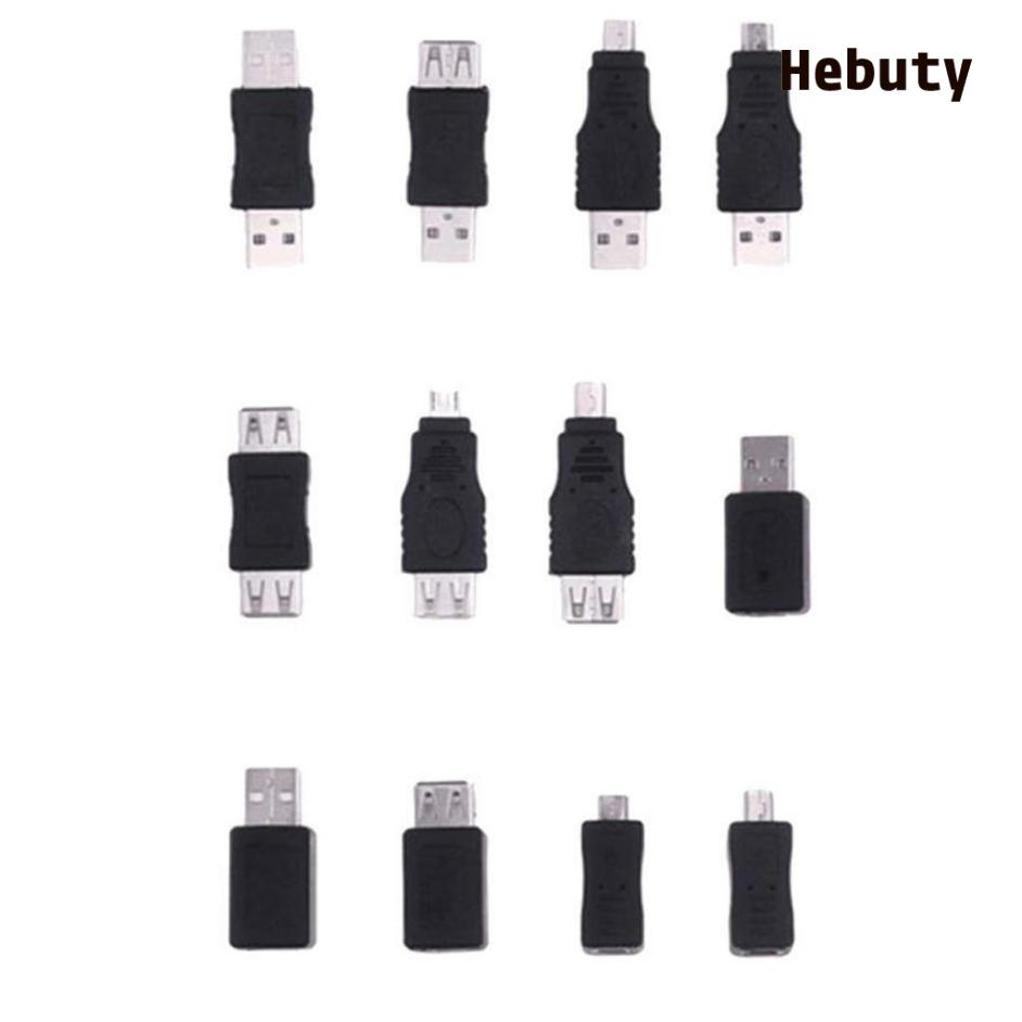 Set 12 Đầu Chuyển Đổi Otg Usb 2.0 A Male Sang Female Micro-B | BigBuy360 - bigbuy360.vn