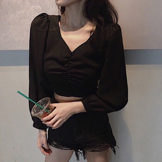 Áo Kiểu Voan Cổ V Dún Ngực💋