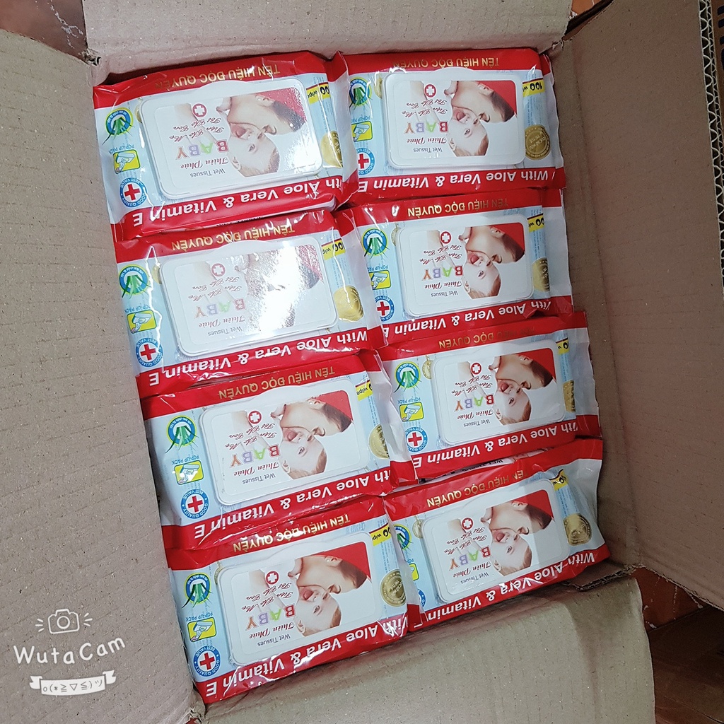 1 Thùng 24 Gói Khăn ướt Baby Thiên Phúc 100 tờ
