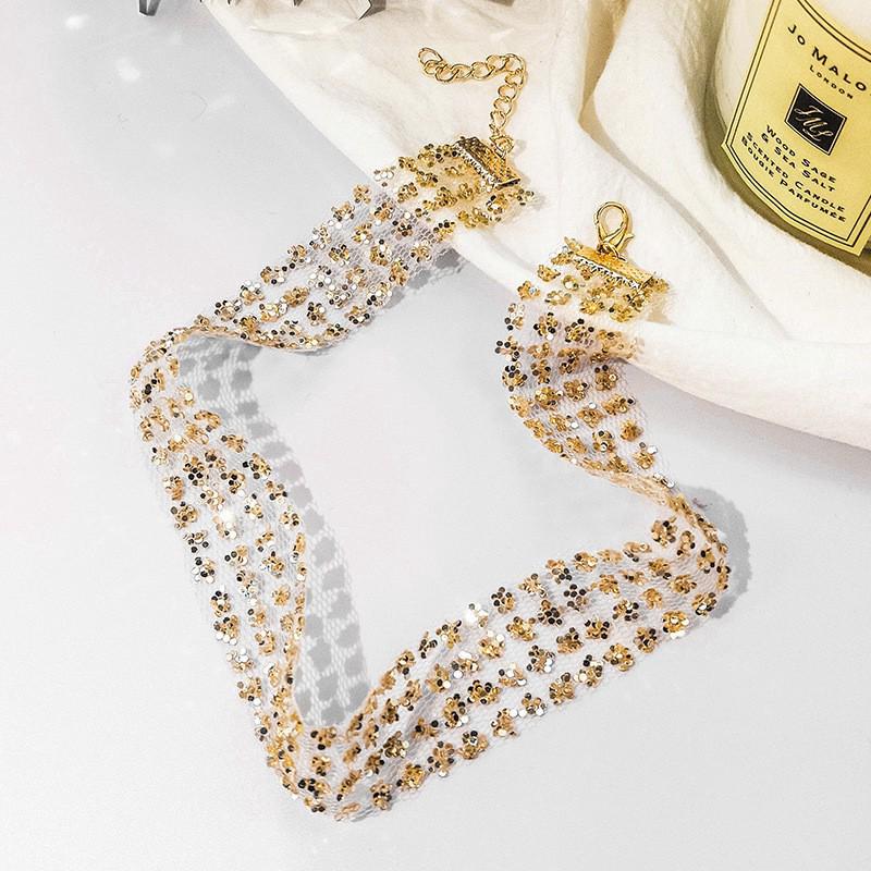 Vòng cổ choker đính hạt lấp lánh