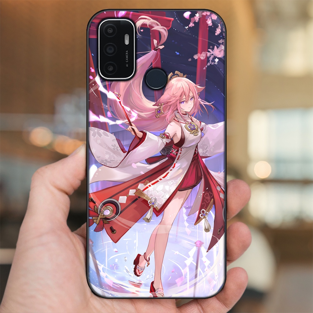 Ốp lưng Oppo A53 viền đen in hình Yae Miko Genshin Impact