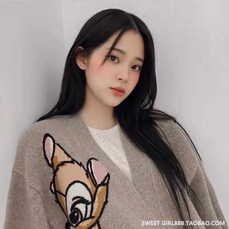 Áo Khoác Cardigan Hươu Sao Dệt Kim Dáng Rộng Kiểu Retro Hàn Quốc Thời Trang Cho Nữ