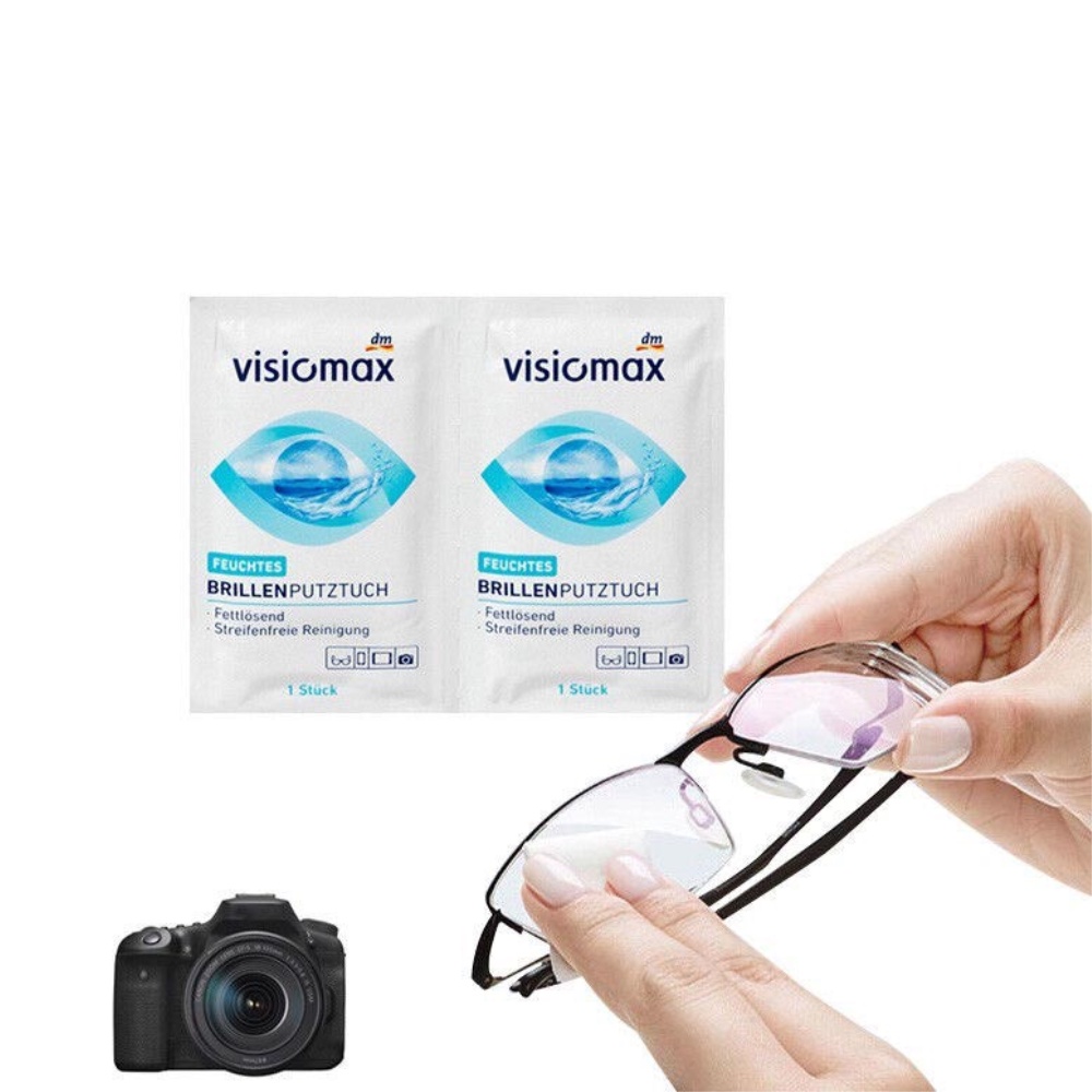Giấy lau kính Visiomax Hộp 52 tờ không để lại vết, giảm hơi nước, Hàng Đức