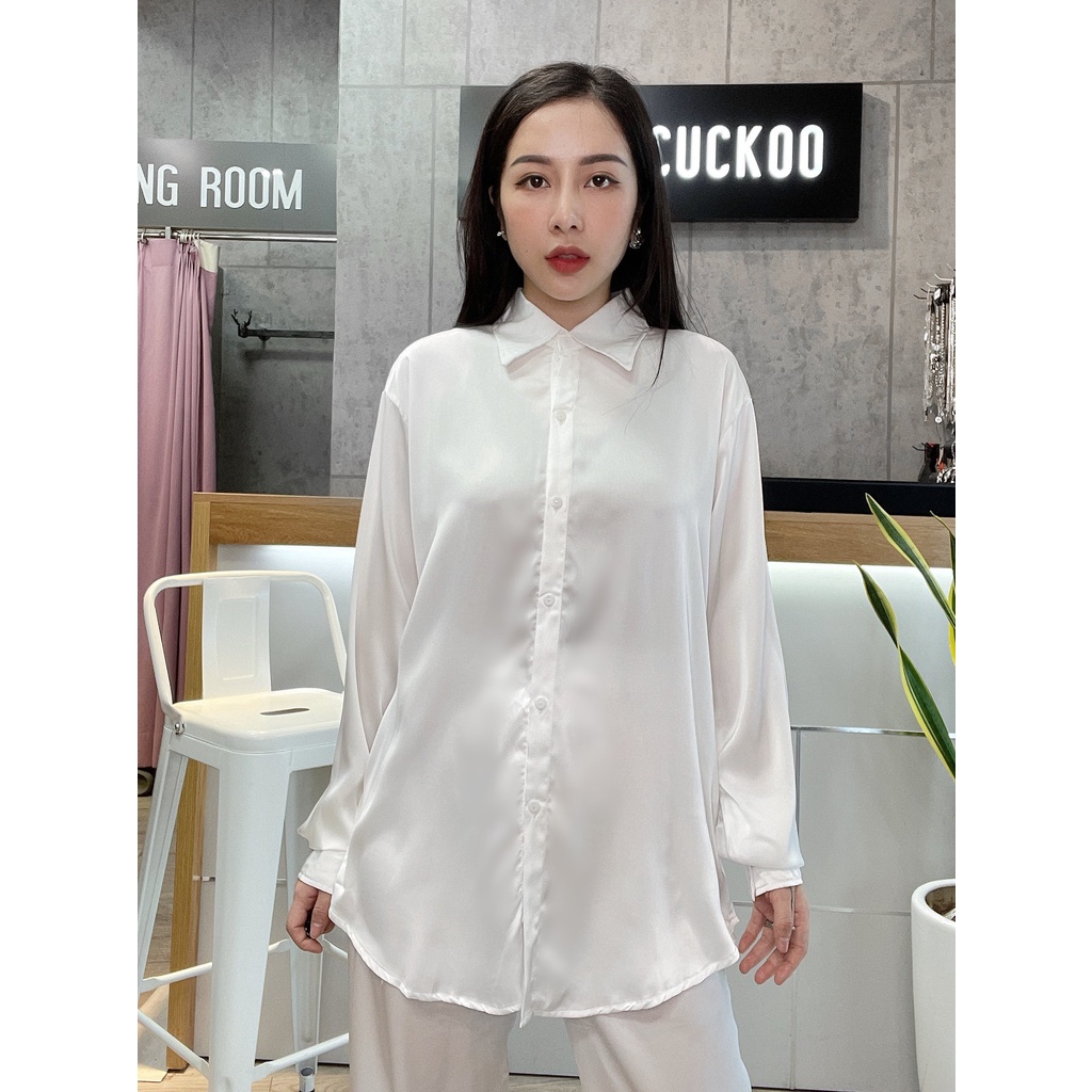 Áo Sơ Mi Lụa Trơn Có Nhiều Màu - Mã Số: Hanh01