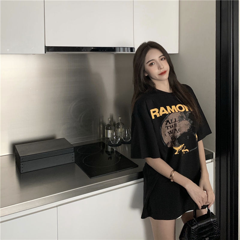 Áo thun BH tay ngắn dáng rộng thời trang phong cách hiphop dành cho nữ