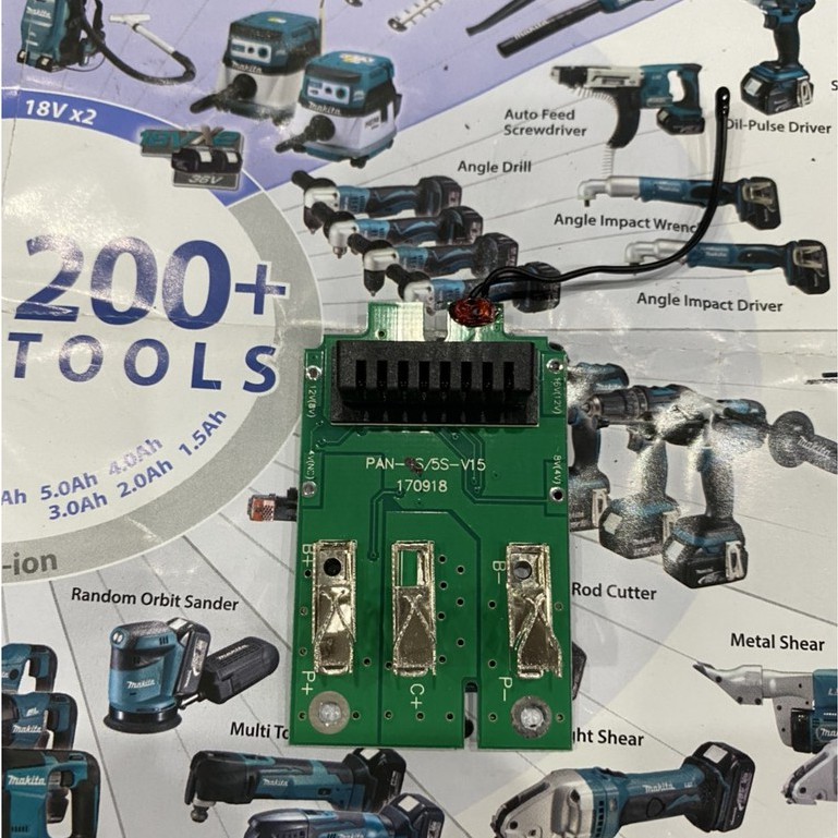 Bộ vỏ mạch pin Panasonic 18V 2 hàng, nhận sạc zin hệ 80. BN.