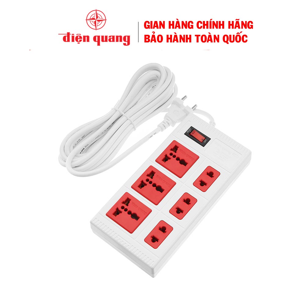 Ổ cắm Điện Quang 6 lỗ ECO ĐQESK 5WR 6ECO - bảo hành 12 tháng
