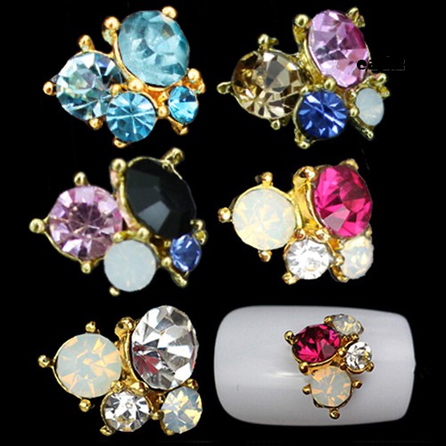 [Hàng mới về] Bộ 10 Phụ Kiện Đính Đá Trang Trí Móng Tay 3D