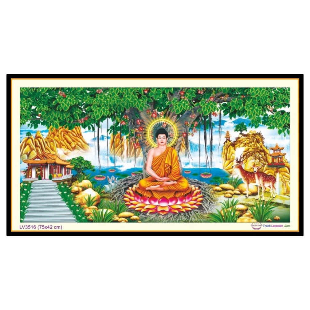 Tranh thêu Phật Bổn Sư Thích Ca LV3516 - kích thước: 75 * 42cm. (TRANH CHƯA LÀM)