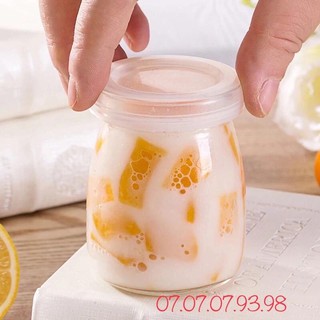 HỦ THUỶ TINH LÀM SỮA CHUA NẮP NHỰA 100ml THUỶ TINH CAO CẤP (hủ+ nắp)