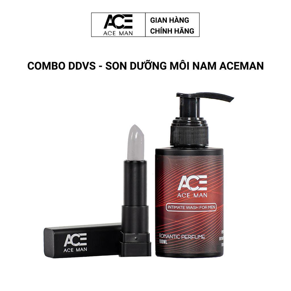 COMBO son dưỡng môi &amp; dung dịch vệ sinh nam giới ACEMAN 100ml