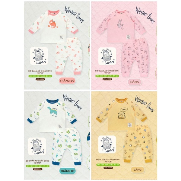 Bộ quần áo trần bông Lullaby mã NH712P