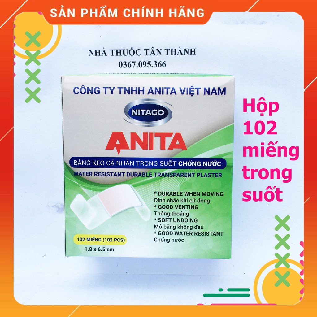 102 miếng dán cá nhân trong suốt Anita