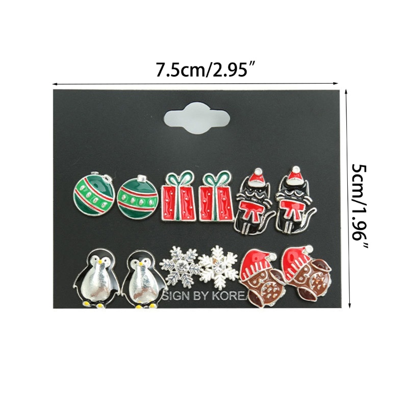 Set 6 Đôi Khuyên Tai Hình Hoa Tuyết Độc Đáo Thời Trang Cho Nữ