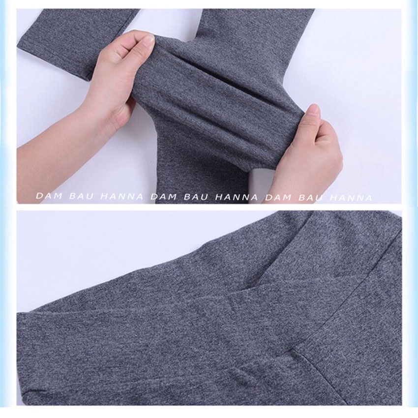 [Size 40 đến 80kg] Quần bầu legging lửng vải thun cotton cao cấp loại 1 co dãn thoải mái mềm mịn dày vừa phải không xù