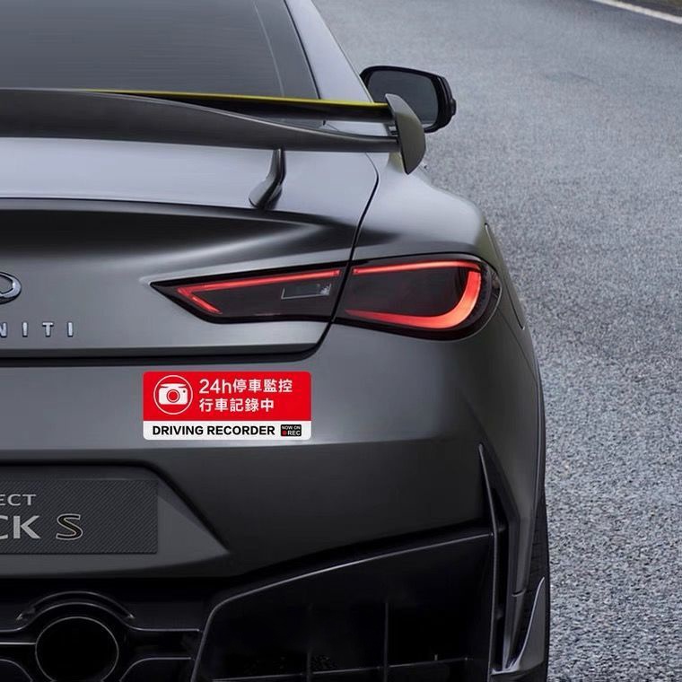 LÁI XE GHI HÌNH Nhãn dán ô tô Cảnh báo Decal phản quang Kính chắn gió phía trước Dán sửa đổi cửa sổ