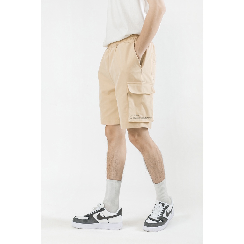 Quần Short Nam Kaki Cao Cấp MANDO Chất Liệu Cotton Co Giãn Thể Thao Có Túi Hộp 2 Bên, Túi Có Nắp Đóng In Hình QSN045