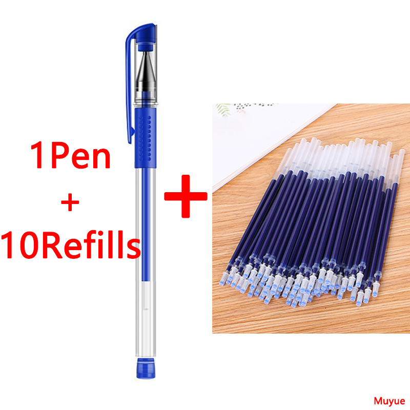 Set 1 bút bi + 10 ruột thay thế ngòi 0.5mm chất lượng cao tiện dụng
