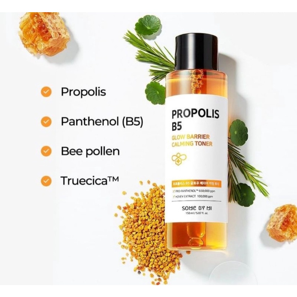 Nước Hoa Hồng Keo Ong &amp; Vitamin B5 Some By Mi Propolis B5 Glow Barrier Calming Toner 150ml quatangme